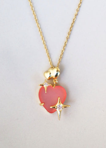 COLLAR DIVINE HEART ROSA