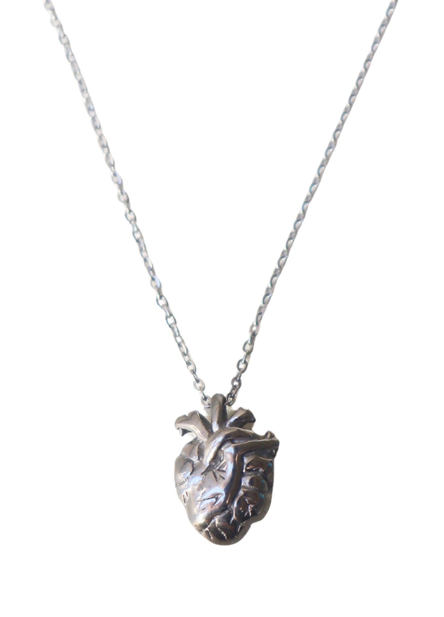COLLAR REAL HEART PLATA