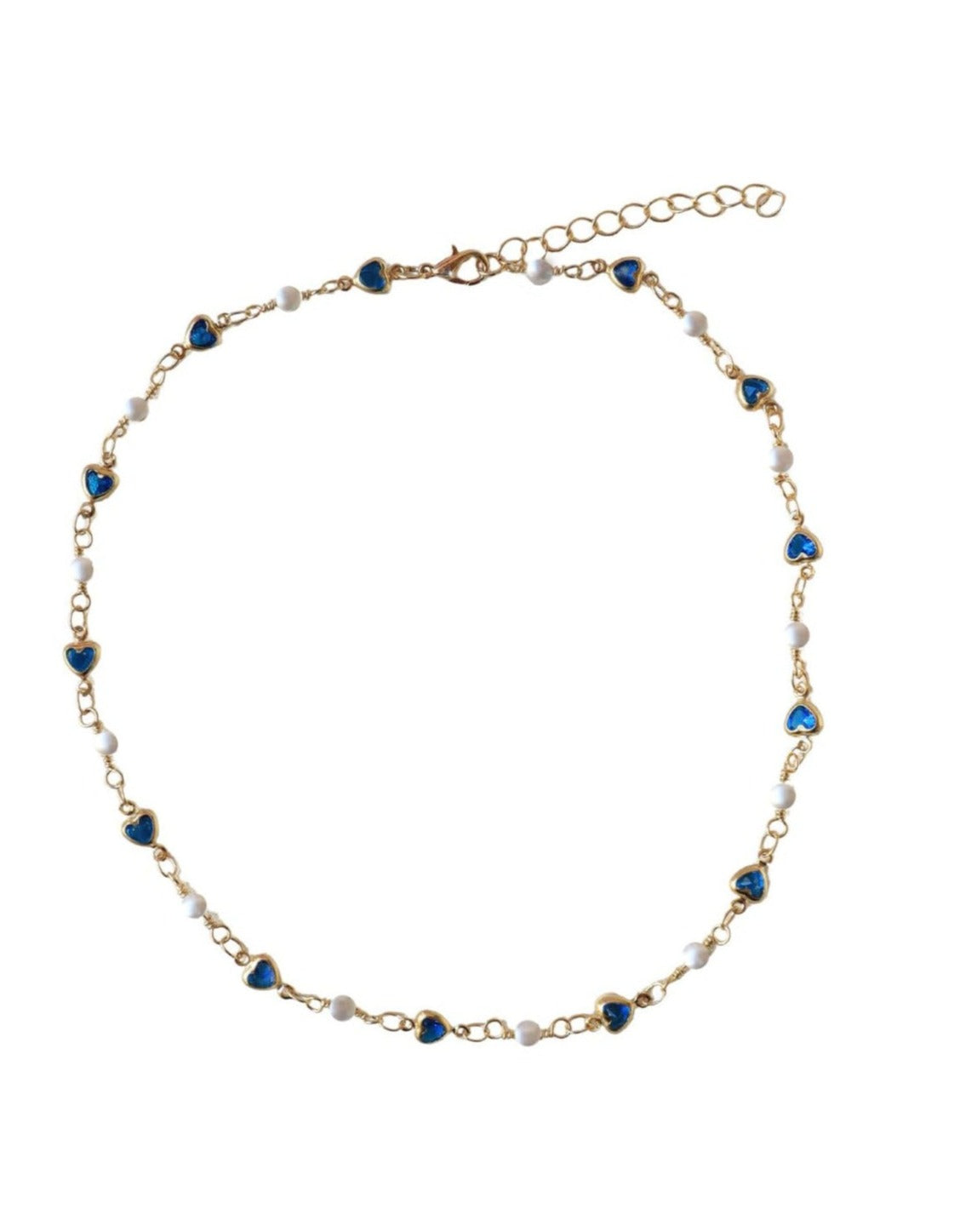 CHOKER CORAZONES AZULES