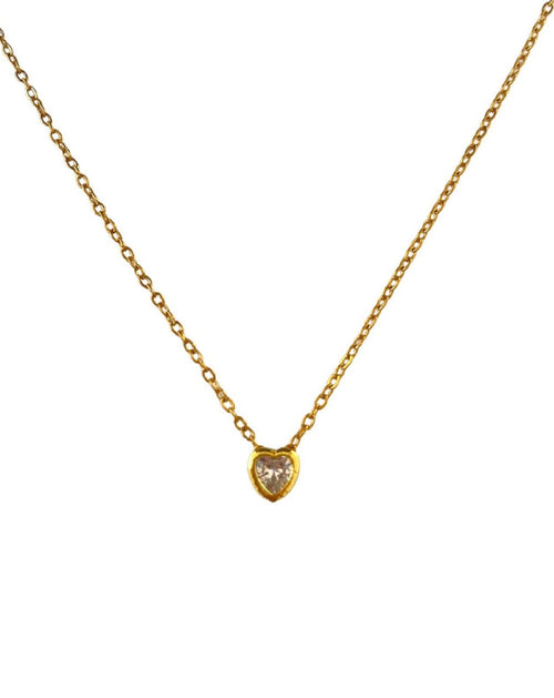 COLLAR HEART ZIRCONIA PLATA