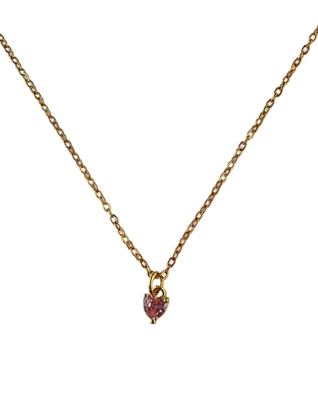 COLLAR CORAZÓN MINI ROSA